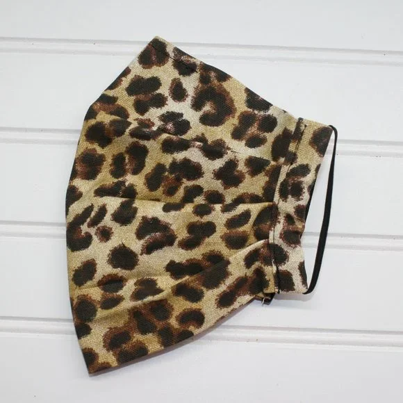 HAND CRAFTED Face Mask Animal Leopard Print Cotton - Adult - Pocket Style - Picture 3 of 12